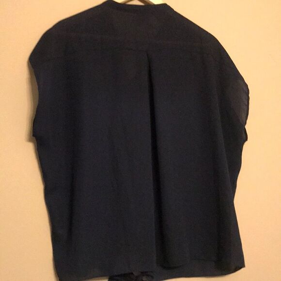 Blue Rain Semi-Sheer Navy Blue Blouse - Size Large - Picture 11 of 12
